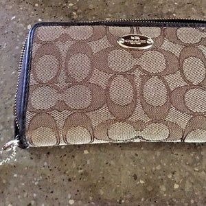 Coach Signature fabric wallet